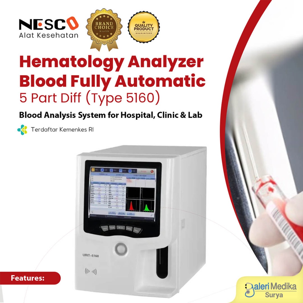 Hematology Analyzer NESCO 5160 Blood Full Automatic 5 Part Diff